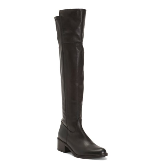 EMANUELE CRASTO Chocolate Brown Made In Italy Leather To The Knee Boots - Picture 1 of 2